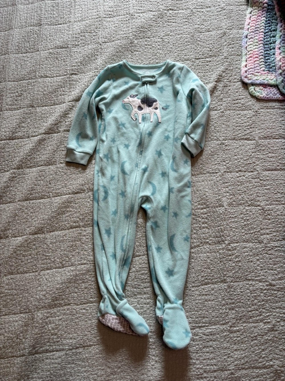 carter’s cow & moon fleece footie pajamas for toddler